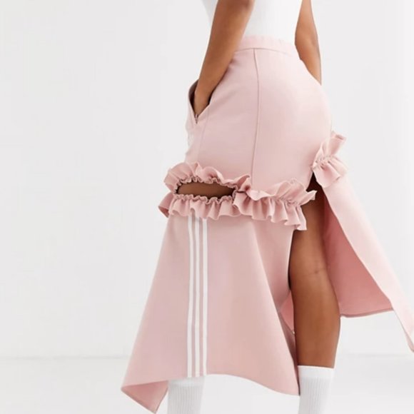 adidas Originals x J KOO Pink Trefoil Ruffle Skirt - Picture 5 of 7